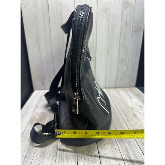 Calvin Klein Backpack Faux Leather Black Zipper Luxury Bag Excellent 13" Tall - Picture 10 of 11
